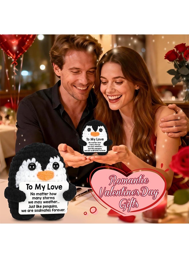 Handmade Crochet Penguin Gift, Cute Romantic Present for Him or Her, Boyfriend, Girlfriend, Husband, Wife, I Love You Anniversary, Birthday, Wedding, or Easter Gift for Couples - Image 5